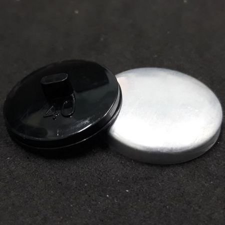 обтяжнаяя пуговица сталь+пластик черный